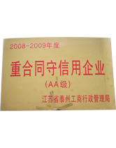 2008-2009年度（AA級）重合同守信用企業